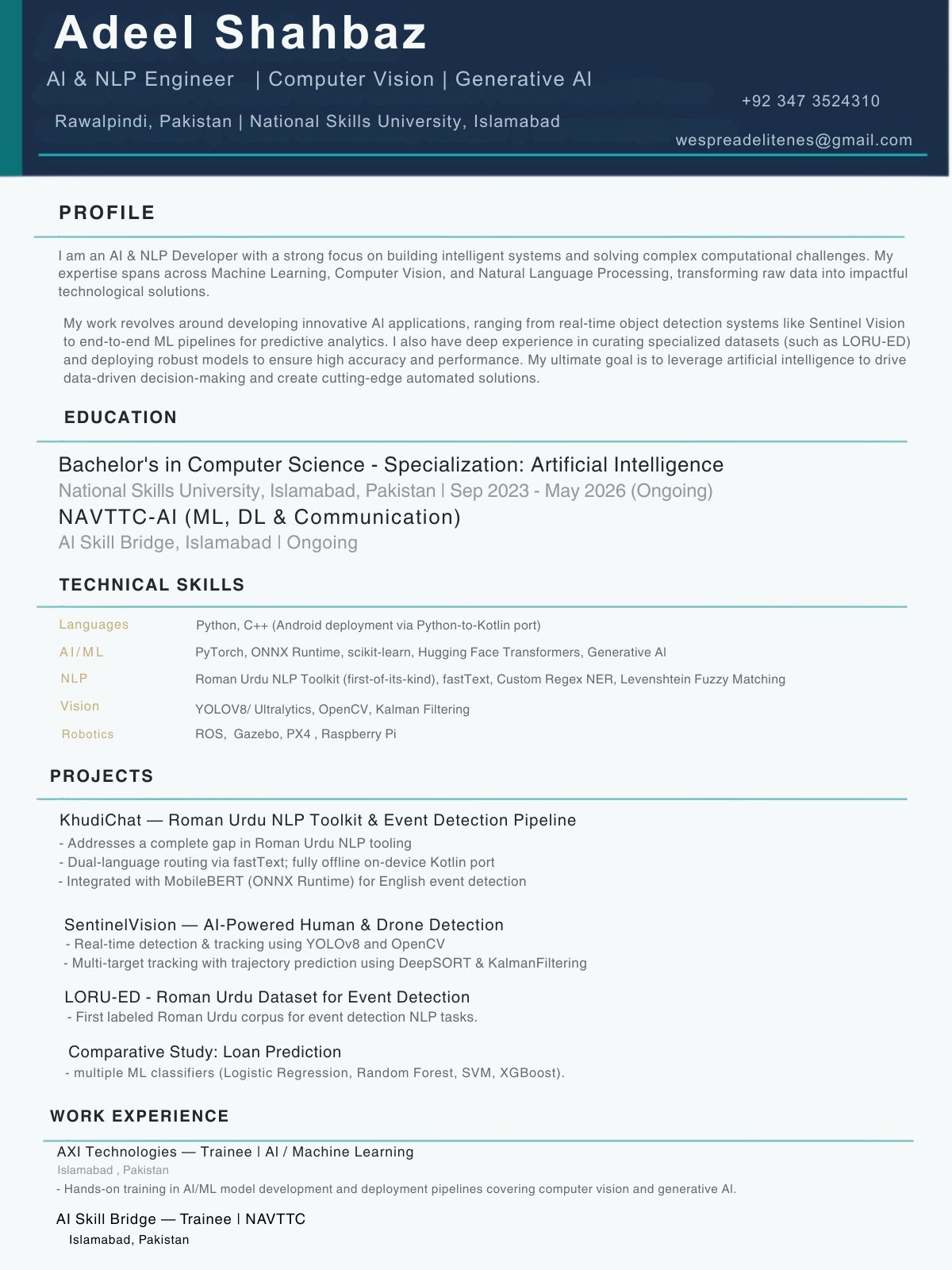 Adeel Shahbaz Resume